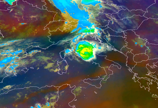 Mesoscale Convective System (MSC) over central Italy